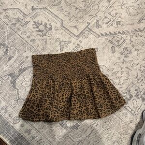 American Eagle Outfitters Brown Leopard Mini Skirt